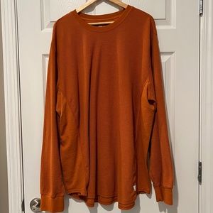 NWOT - Eddie Bauer Henley Style Waffle Weave Rust Color Long Sleeve Shirt T3XL